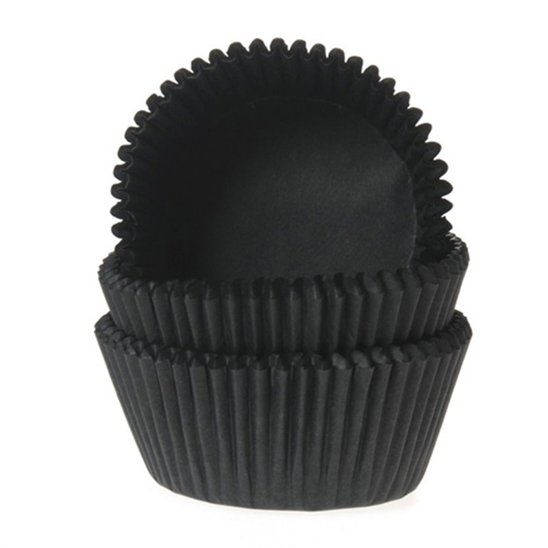 BLACK CUPCAKE CAPSULES PACKAGE 50 UNITS HOUSE OF MARIE