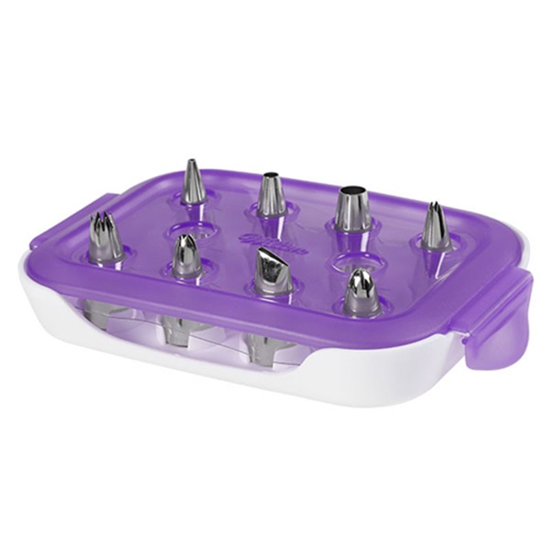 SET 8 NOZZLES + WILTON CLEANING TRAY ( 2104-1369 )