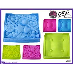 SILICONE MOLD CANDY VARIOUS MODELS COLORS 22 X 27.5 CM X 7.5 CM. HEIGHT LILY COOK ( KP5169 )