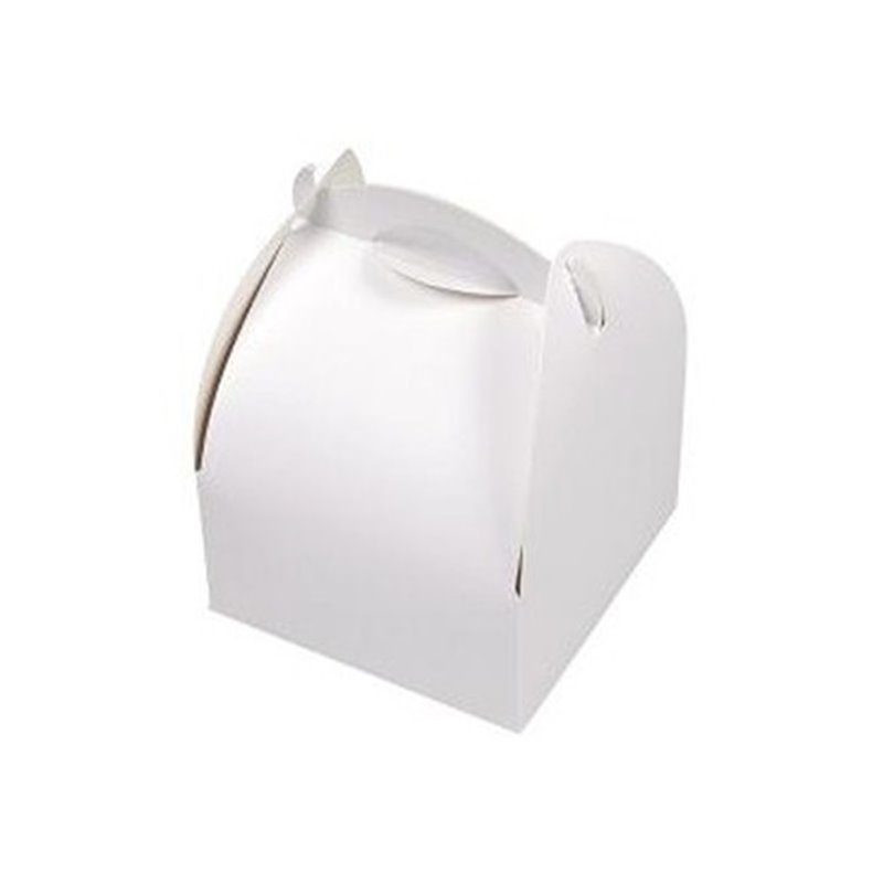 WHITE BOX WITH HANDLE ( 18 X 18 X H: 6 CM. ) PACKAGE 50 UNITS