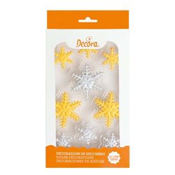 9 UNITS SNOWFLAKE SUGAR DECORATIONS GOLD AND SILVER DECORATIONS ( 0500221 )