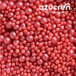 MINI RED AZUCREN PEARLS 1,5 MM + RED PEARLS 4 MM AZUCREN CAN 90 GRAMS
