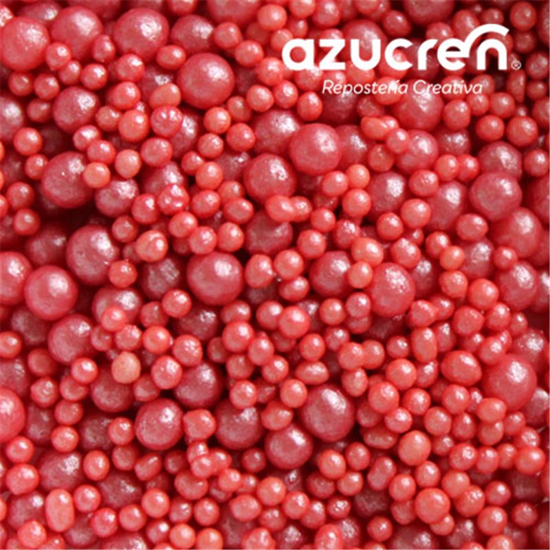 MINI RED AZUCREN PEARLS 1,5 MM + RED PEARLS 4 MM AZUCREN CAN 1 KG