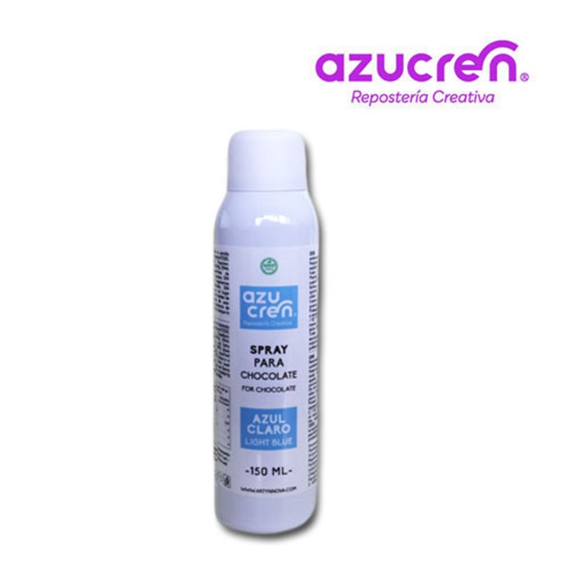 SPRAY PARA CHOCOLATE AZUL CLARO ( LIGHT BLUE ) AZUCREN 150 ML.