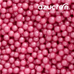 PERLAS DE AZÚCAR ROSA FUERTE 4 MM. AZUCREN BOTE 90 GRAMOS