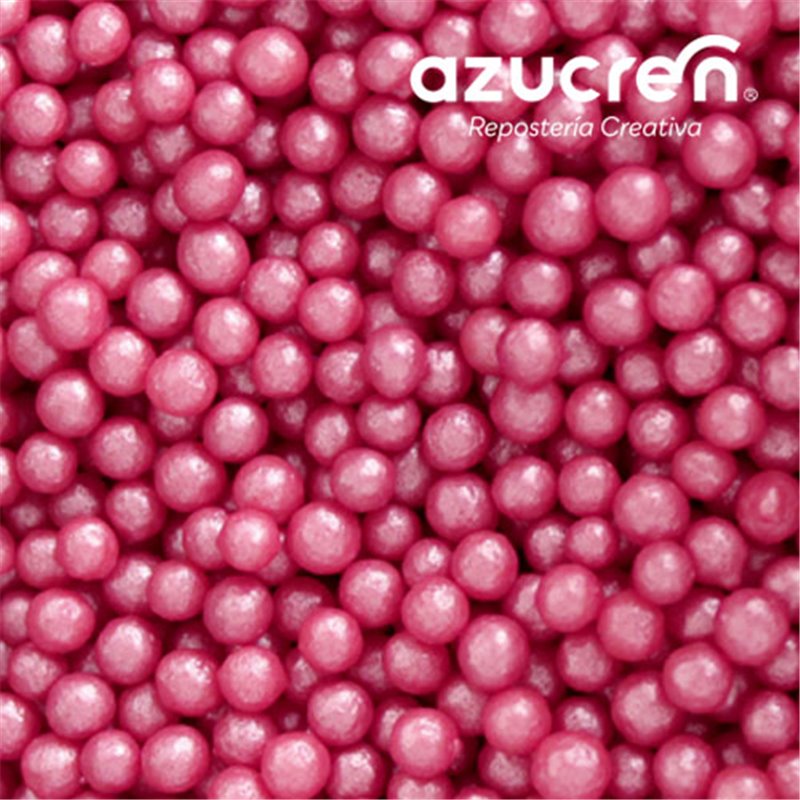 PERLAS DE AZÚCAR ROSA FUERTE 4 MM. AZUCREN BOTE 90 GRAMOS