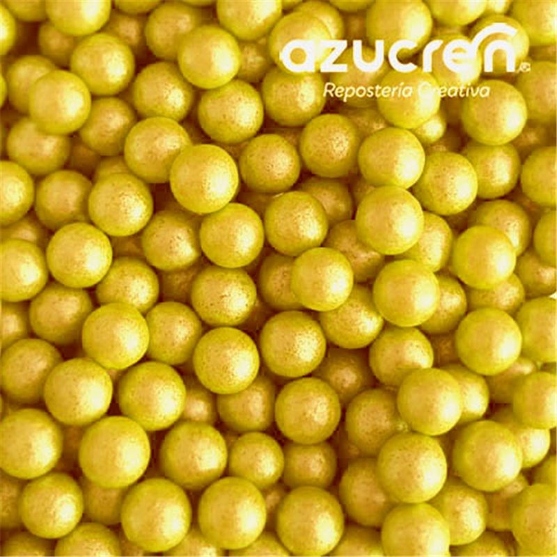 PERLES DE SUCRE JAUNE DE 7 MM. BOÎTE DE SUCRE 90 GRAMMES