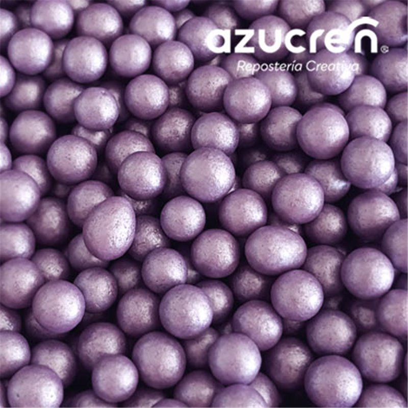 PERLAS DE AZÚCAR VIOLETA 7 MM. AZUCREN BOTE 90 GRAMOS