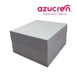 WHITE CAKE BOX 40.6 X 40.6 X 15.2 CM. HEIGHT REF. AZUCREN
