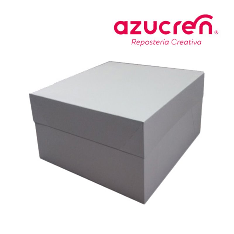 WHITE CAKE BOX 22.8 X 22.8 X 15.2 CM. HEIGHT REF. AZUCREN