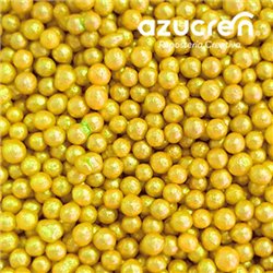 YELLOW SUGAR PEARLS 4 MM SUGAR CAN 90 GRAMS