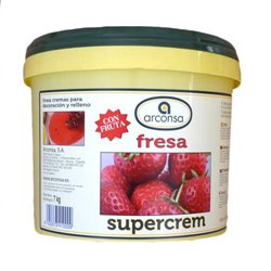 STRAWBERRY SUPER CREAM WITH FRUIT CUBE 7 KG. ARCONSA